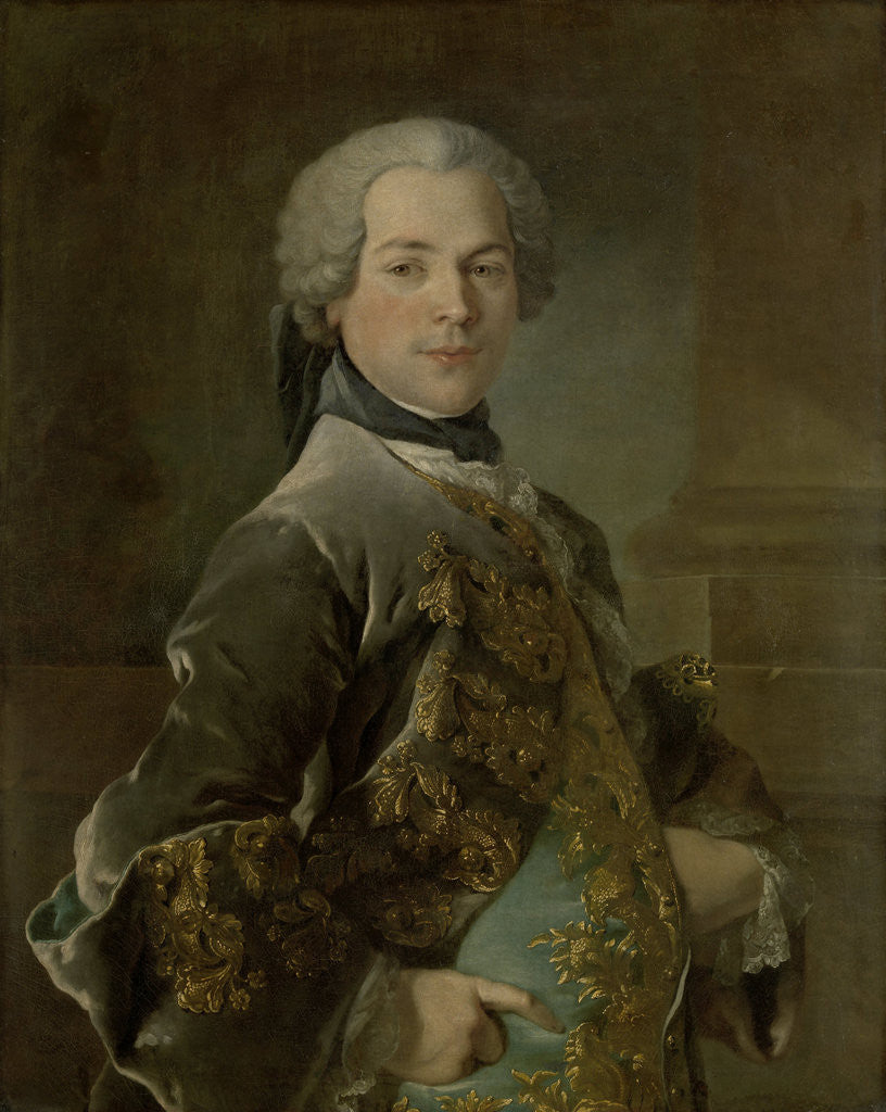 Detail of Portrait of Isaac van Rijneveld by Louis Tocqué