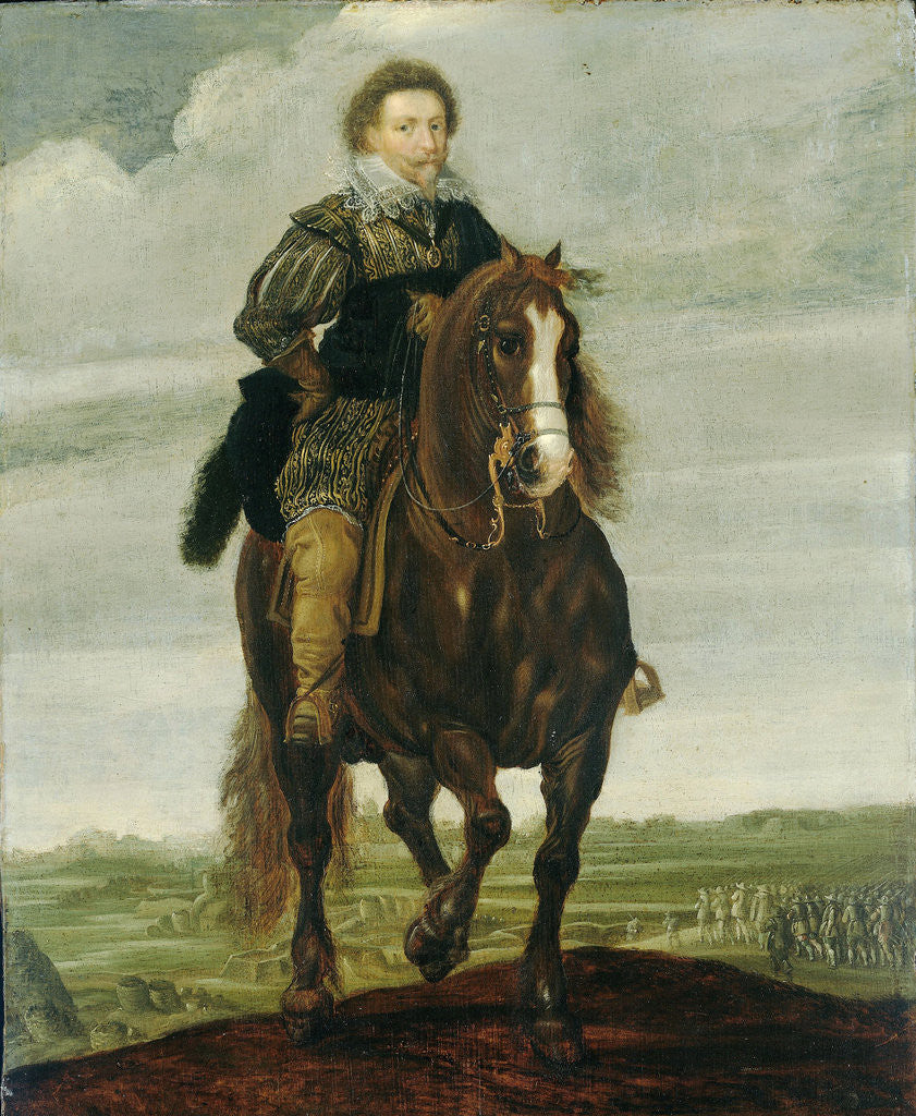 Detail of Portrait of Prince Frederick Henry on horseback by Pauwels van Hillegaert
