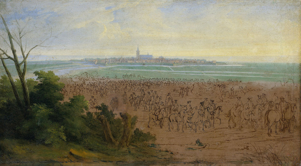 Detail of The Troops of Louis XIV before Naarden, 20 July 1672 by Adam Frans van der Meulen