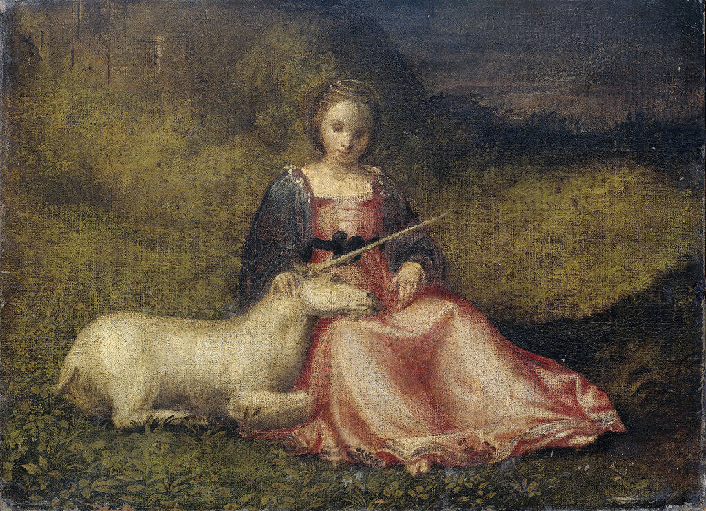 Detail of Woman with Unicorn by Anonymous