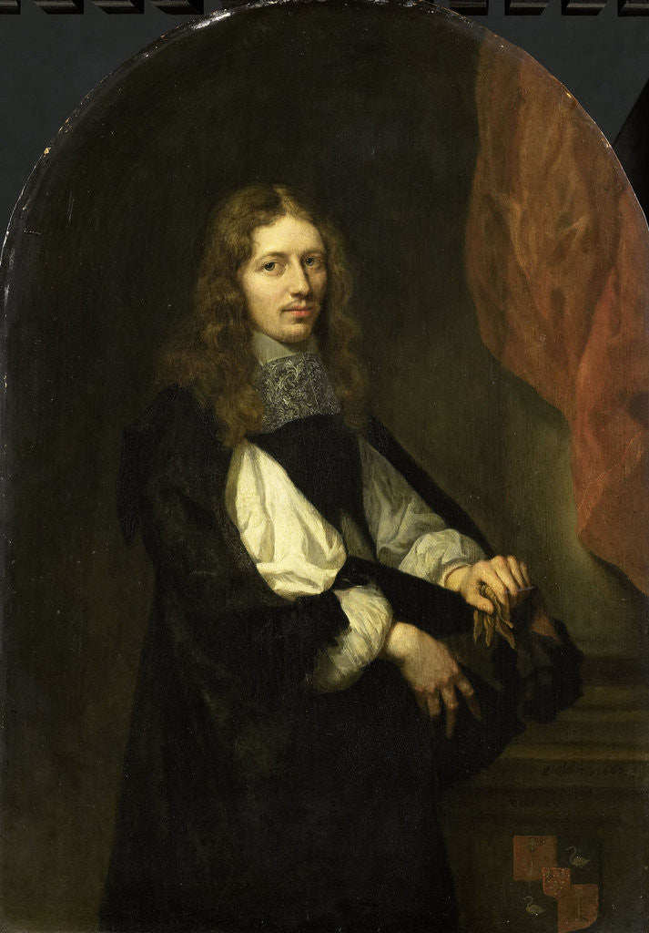 Detail of Portrait of Pieter de Graeff, lord of Zuid-Polsbroek, Purmerland, and Ilpendam. Alderman of Amsterdam by Caspar Netscher
