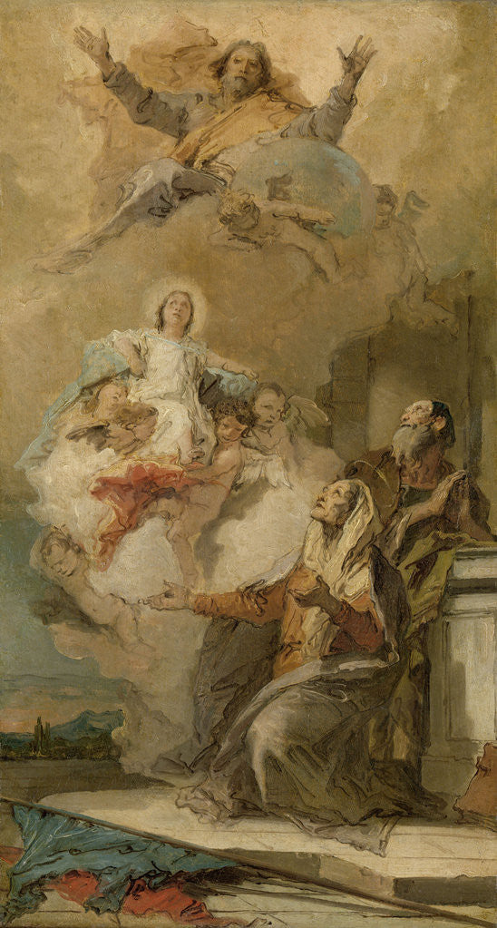 Detail of The Immaculate Conception (Joachim and Anna receiving the Virgin Mary from God the Father) by Giovanni Battista Tiepolo