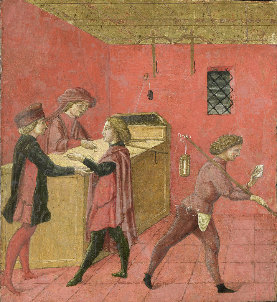 Detail of Payment of Salaries to the Night Watchmen in the Camera del Comune of Siena, Italy by Anonymous
