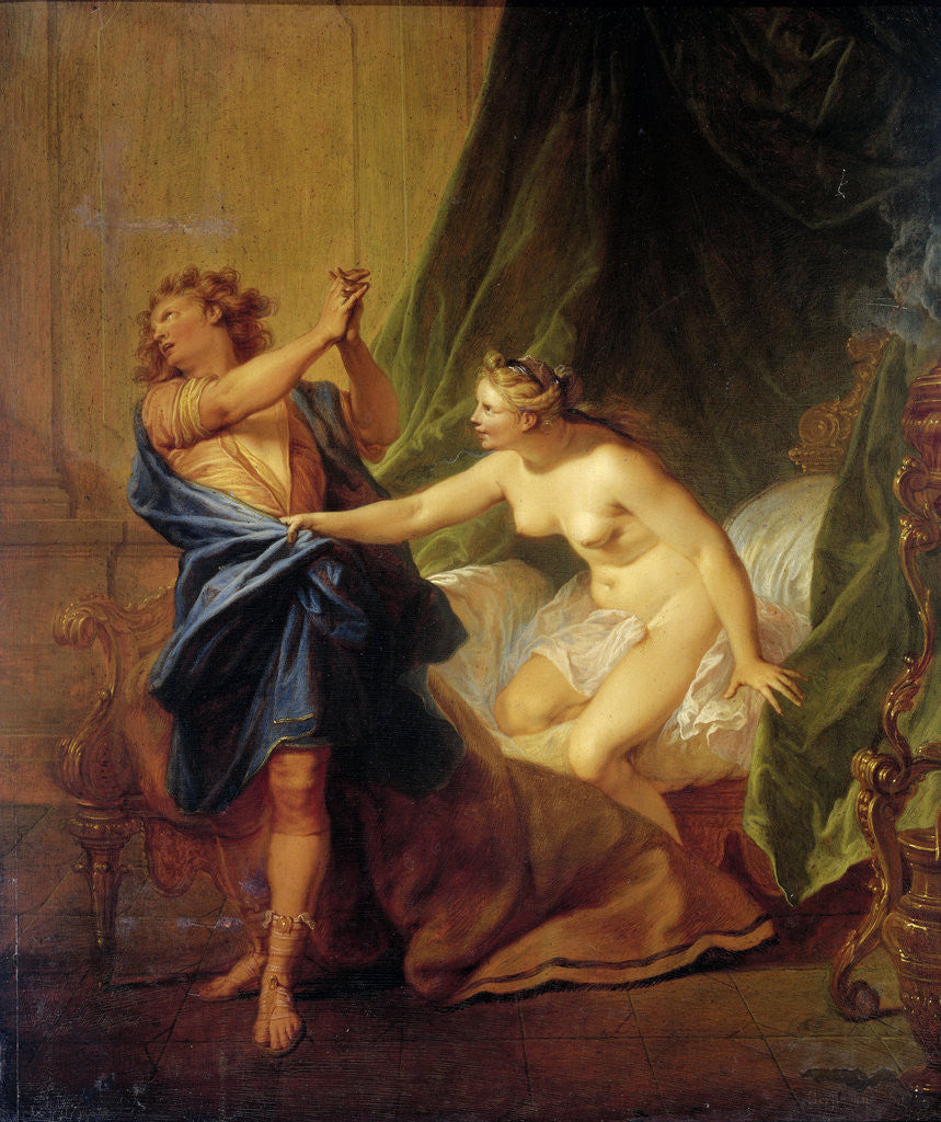 Detail of Joseph and Potiphar's Wife by Nicolas Bertin