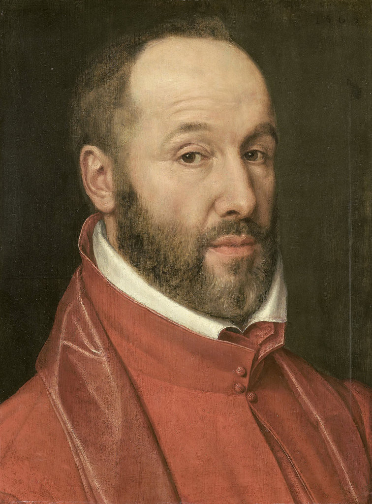 Detail of Portrait of Antoine Perrenot, Cardinal de Granvelle, Minister to Charles V and Philip II by Anonymous