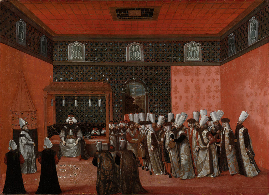 Detail of An Ambassador's Audience with Sultan Ahmed III (Ambassador Cornelis Calkoen) by Anonymous