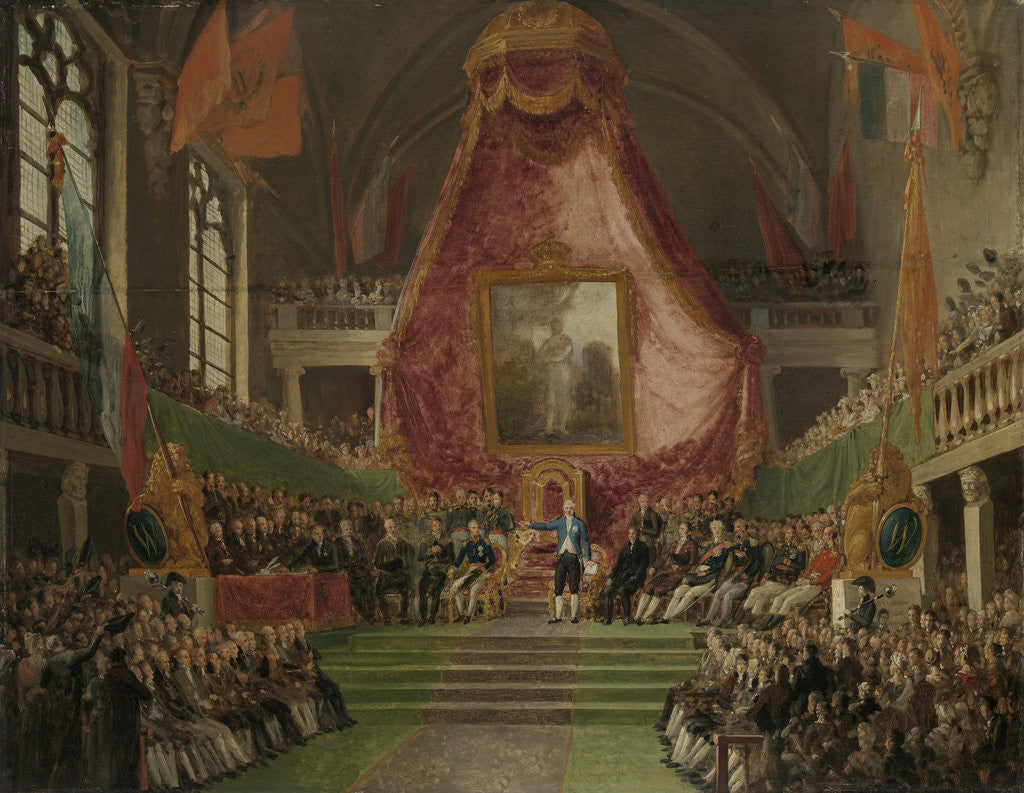 Detail of Solemn Inauguration of Ghent University by the Prince of Orange in the Throne Room of the City Hall on October 9, 1817, Belgium by Mattheus Ignatius van Bree