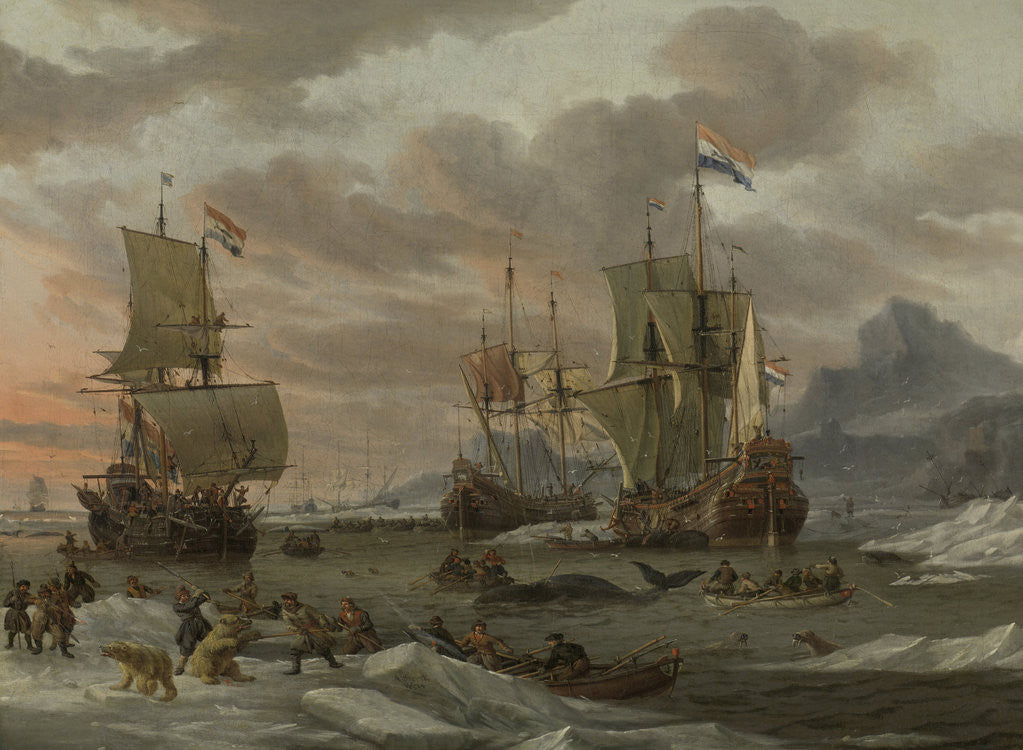 Detail of Whaling Grounds in the Arctic Ocean by Abraham Storck
