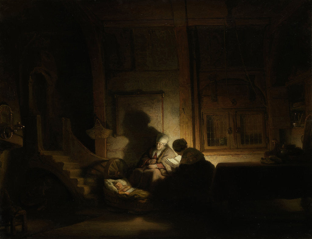 Detail of The holy family at night by Workshop of Rembrandt Harmensz. van Rijn