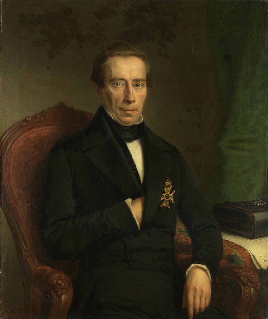 Detail of Portrait of Johan Rudolf Thorbecke, Minister of State and Minister of the Interior by Johan Heinrich Neuman