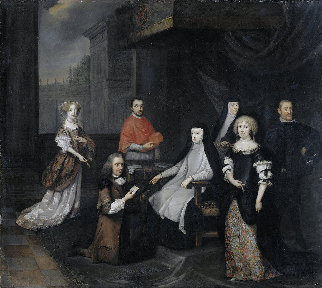 Detail of Reception of the Dutch ambassador Hieronymus van Beverningk by the Spanish queen-regent Maria-Anna of Austria, 2 March 1671 by Caspar Netscher