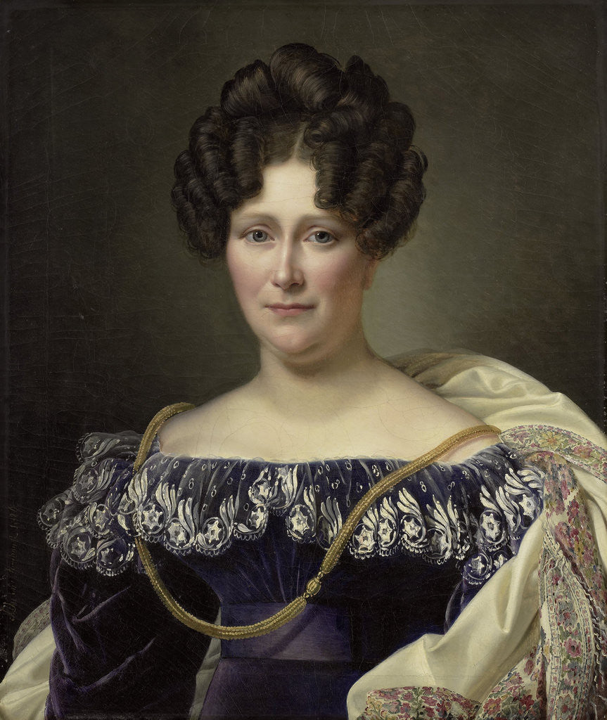 Detail of Portrait of Johanna Henriette Engelen, second Wife of Daniel Francis Schas by Alexandre Jean Dubois Drahonet