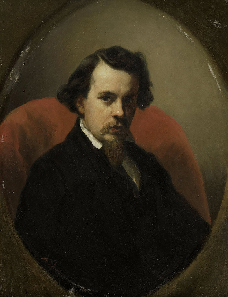 Detail of Portrait of Charles Henri Joseph Leicker, Painter by Nicolaas Pieneman