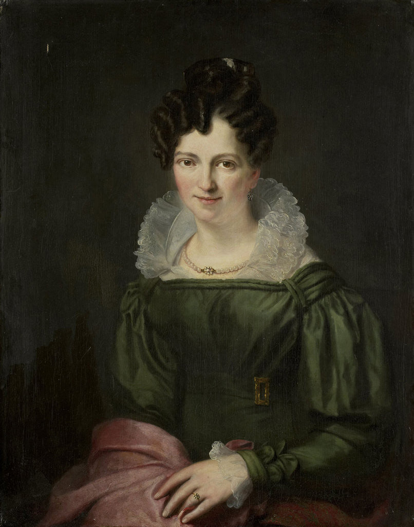 Detail of Portrait of Maria Christina Nijssen, Wife of Anthonie van der Hout by Christiaan Julius Lodewijk Portman