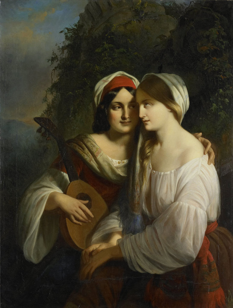 Detail of Two women in Italian dress by Moritz Calisch