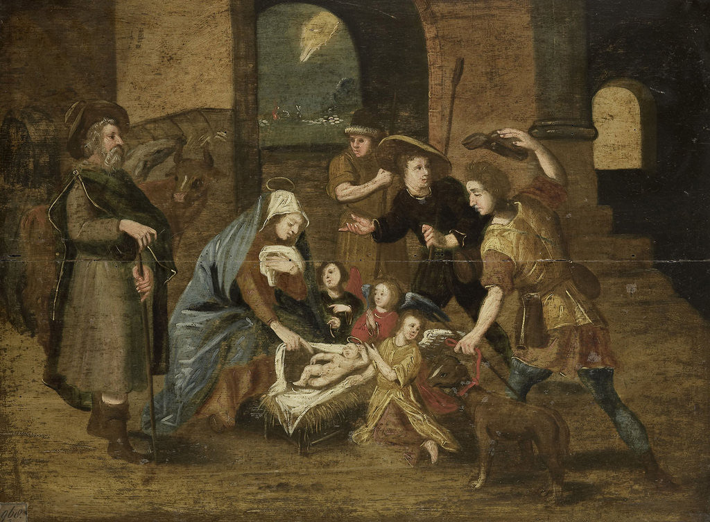 Detail of Adoration of the Shepherds by Maerten de Vos