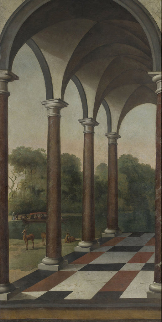 Detail of Gallery overlooking a park by Barent Fabritius
