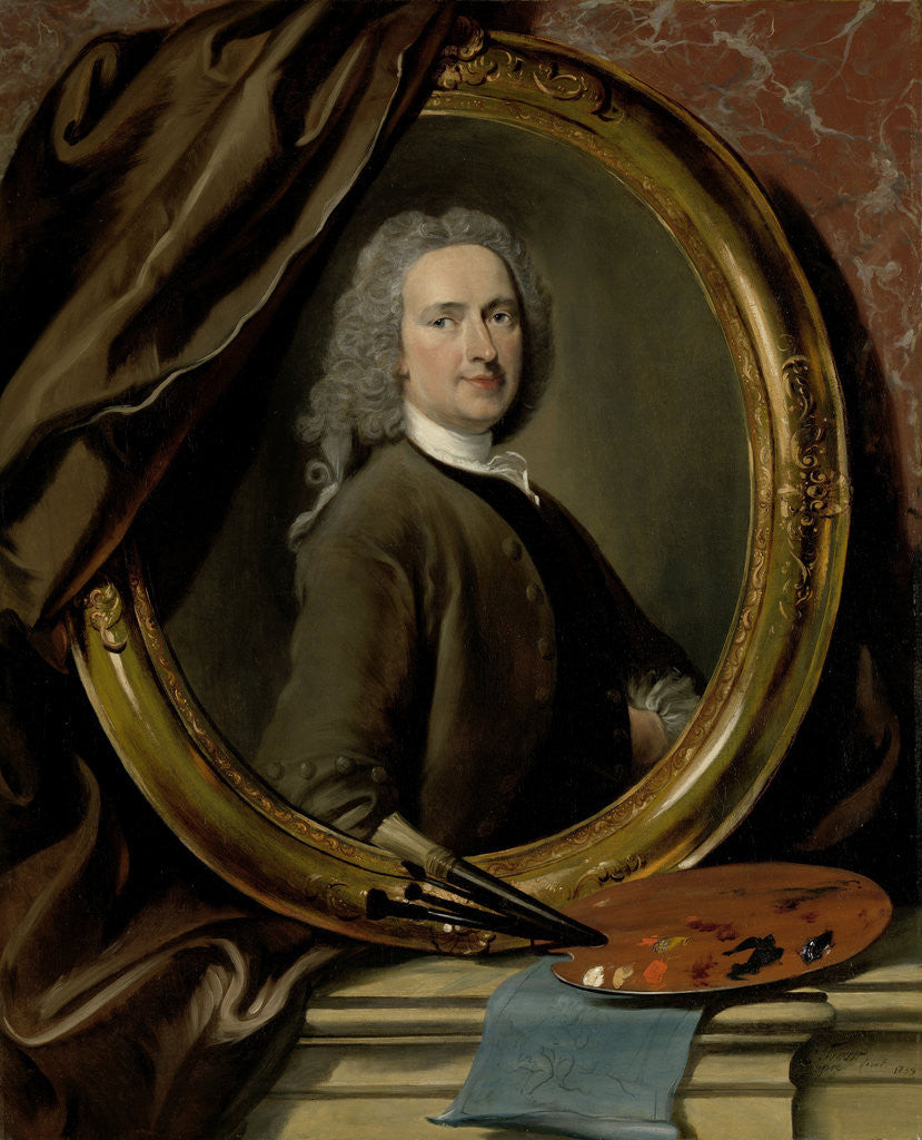 Detail of Self-portrait by Cornelis Troost