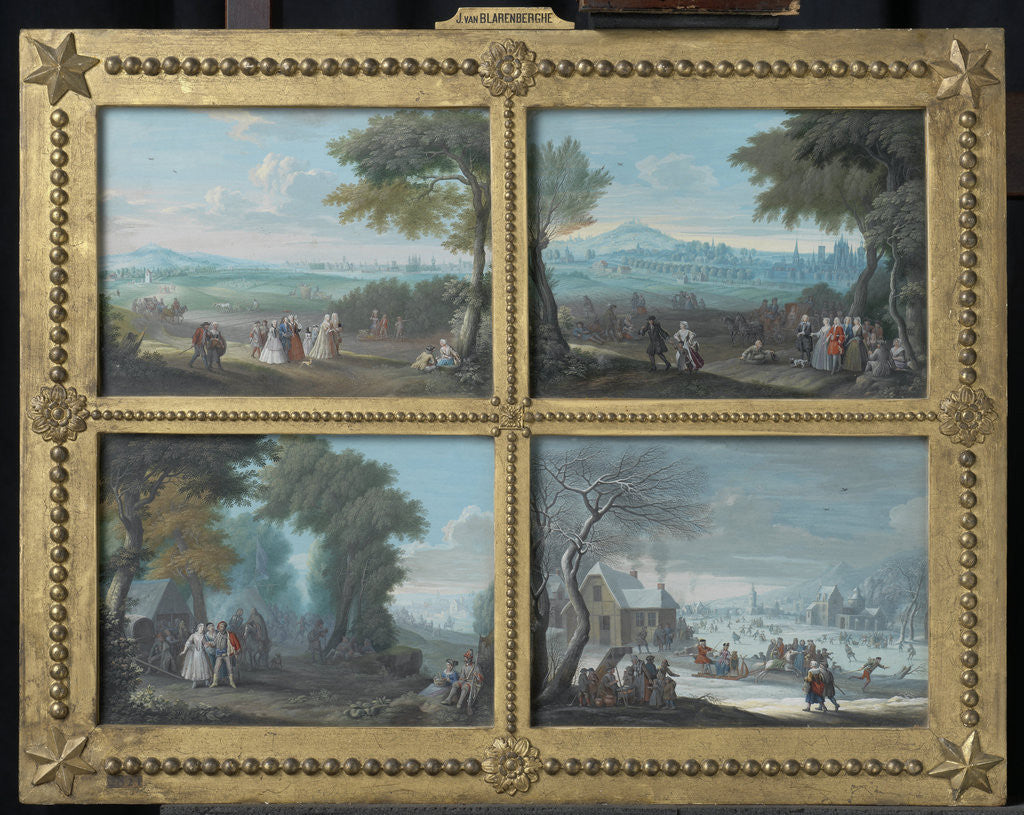 Detail of Four Landscapes Representing the Four Seasons, Jacques-Guillaume van Blarenberghe, Louis Nicolas van Blarenberghe by Anonymous
