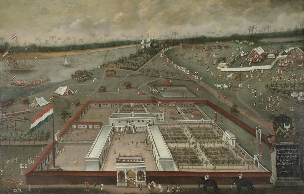 Detail of The Trading Post of the Dutch East India Company in Hooghly, Bengal India by Hendrik van Schuylenburgh