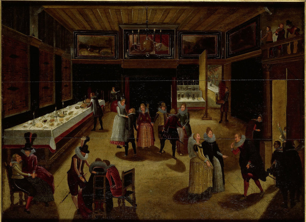 Detail of Festive Gathering at Night by Anonymous