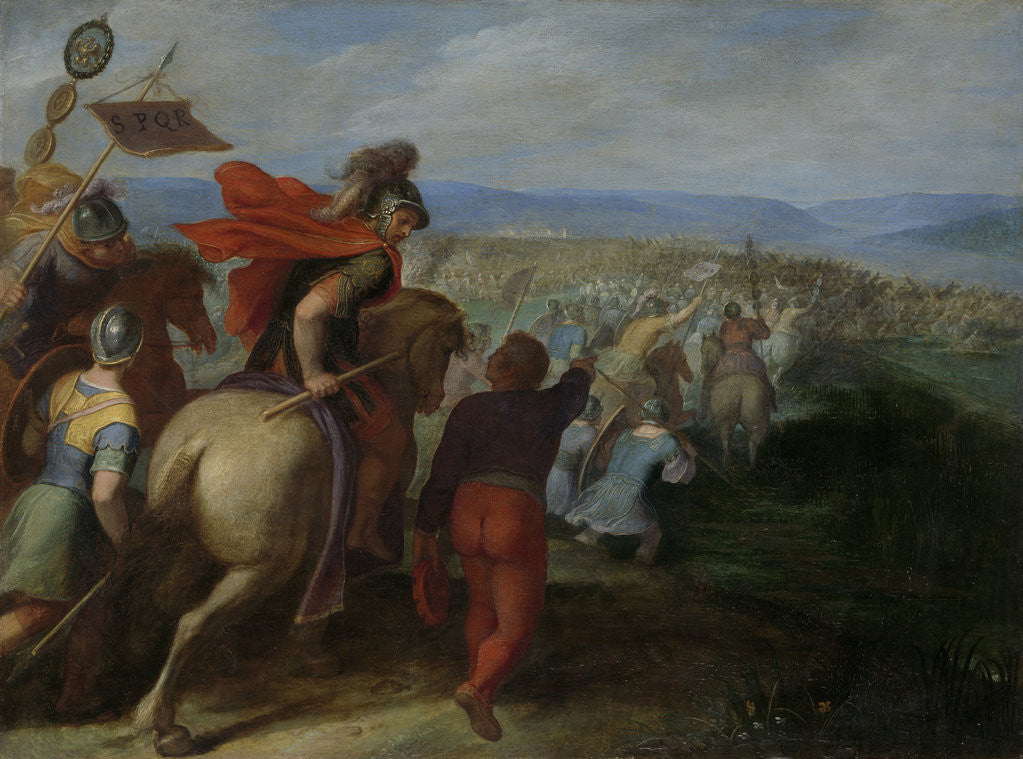 Detail of The Romans under Cerealis Defeat Claudius Civilis and the Batavians following betrayal from within by Otto van Veen