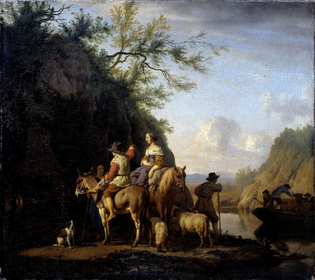 Detail of Ferry Boat by Adriaen van de Velde