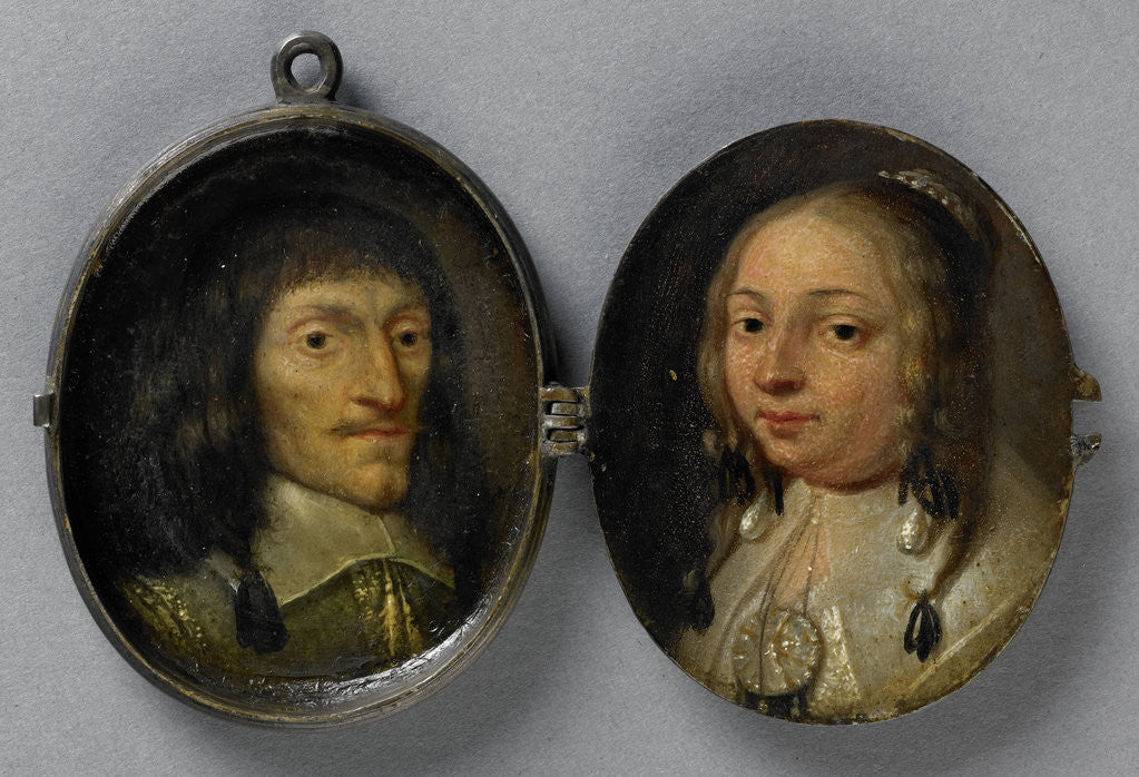 Detail of Portrait of a man and a woman by Anonymous