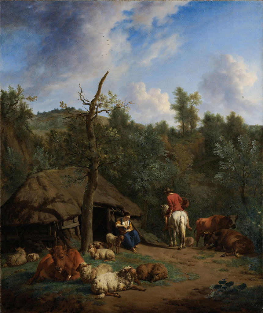 Detail of The cabin by Adriaen van de Velde