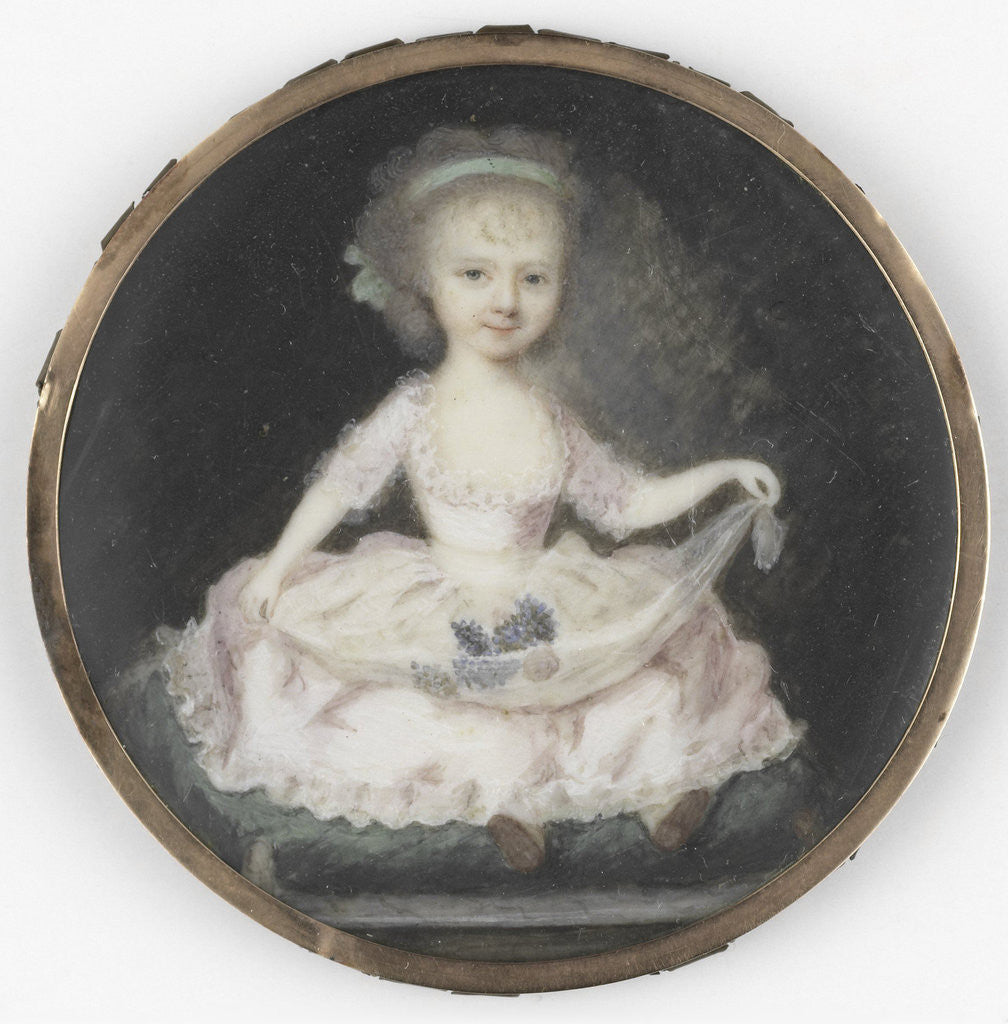 Detail of Portrait of a child, held for Frederica Louisa Wilhelmina, 1770-1819, princes of Oranje-Nassau. Daughter of prins Willem V by Antonie Joseph Helant