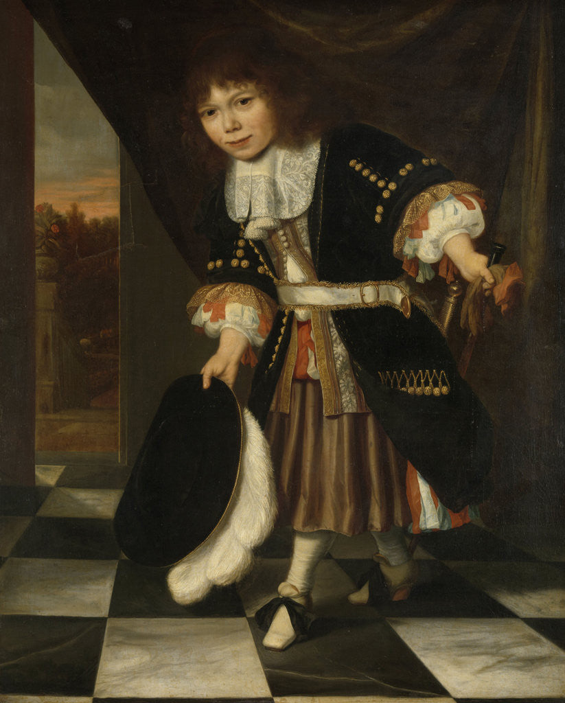Detail of Portrait of a Boy, called The Young Son of Admiral van Nes, The Admiral's Son by François Verwilt
