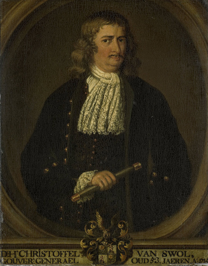 Detail of Portrait of Christoffel van Swoll, Swol, Zwol, Governor-General of the Dutch East Indies by Hendrik van den Bosch