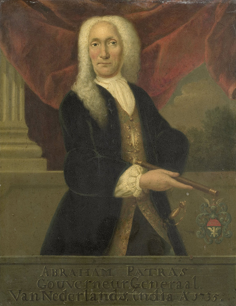 Detail of Portrait of Abraham Patras, Governor-General of the Dutch East India Company by Theodorus Justinus Rheen