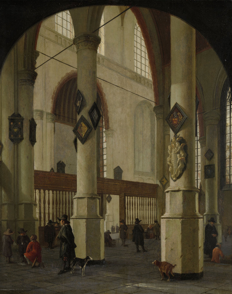 Detail of View of the Oude Kerk in Delft, The Netherlands by Hendrick Cornelisz. van Vliet