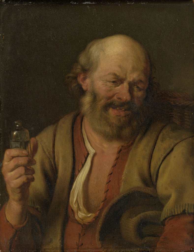 Detail of A Man with a little drink Bottle by Ary de Vois