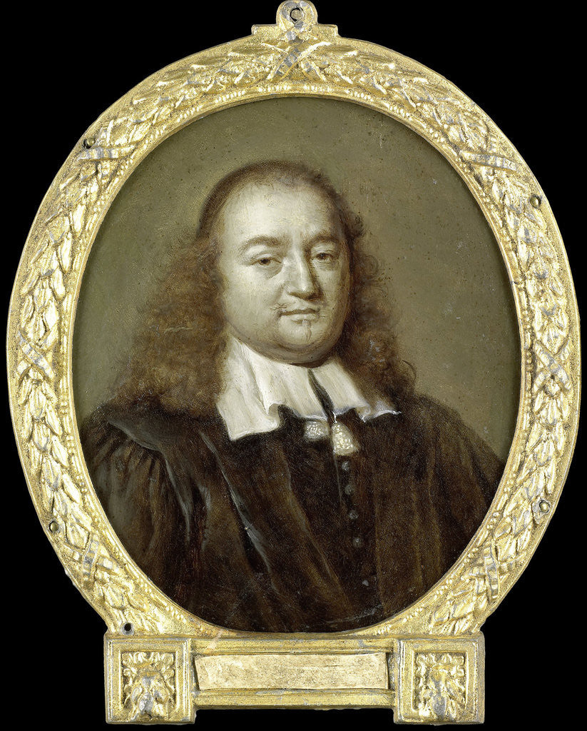 Detail of Portrait of Joannes Fredericus Gronovius, Philologist and Jurist, Professor in Leiden The Netherlands by Jan Maurits Quinkhard