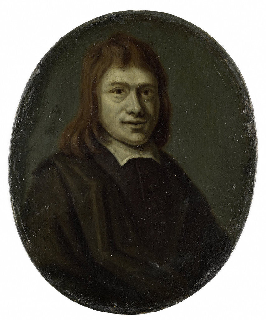 Detail of Portrait of Frans van Hoogstraten, Poet and Bookseller in Rotterdam and Dordrecht The Netherlands by Arnoud van Halen