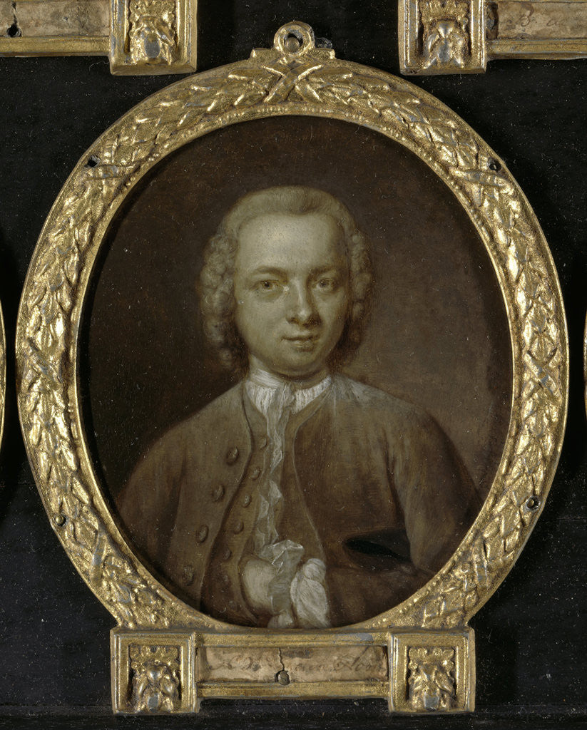Detail of Portrait of Nicolaas Willem op den Hooff, Physician and Translator in Amsterdam by Jan Maurits Quinkhard