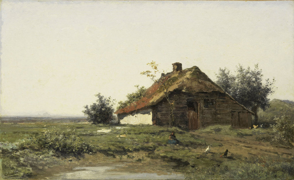Detail of Farmhouse in open field by Paul Joseph Constantin Gabriël