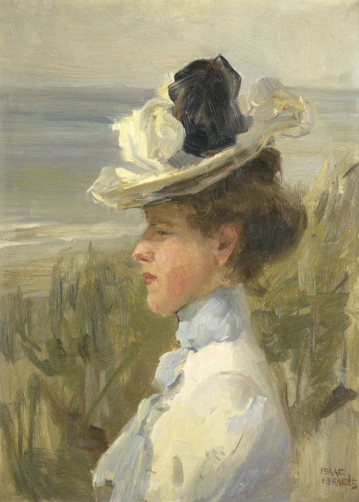 Detail of Young woman overlooking the sea by Isaac Israels
