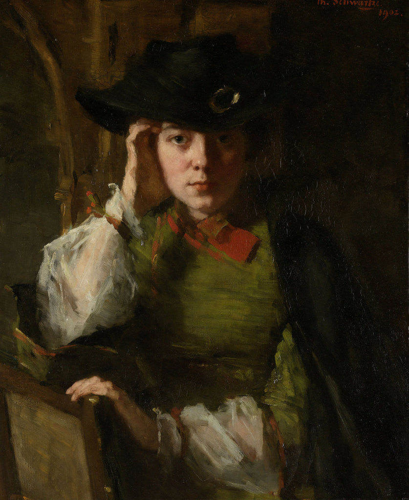 Detail of Portrait of Lizzy Ansingh by Thérèse Schwartze