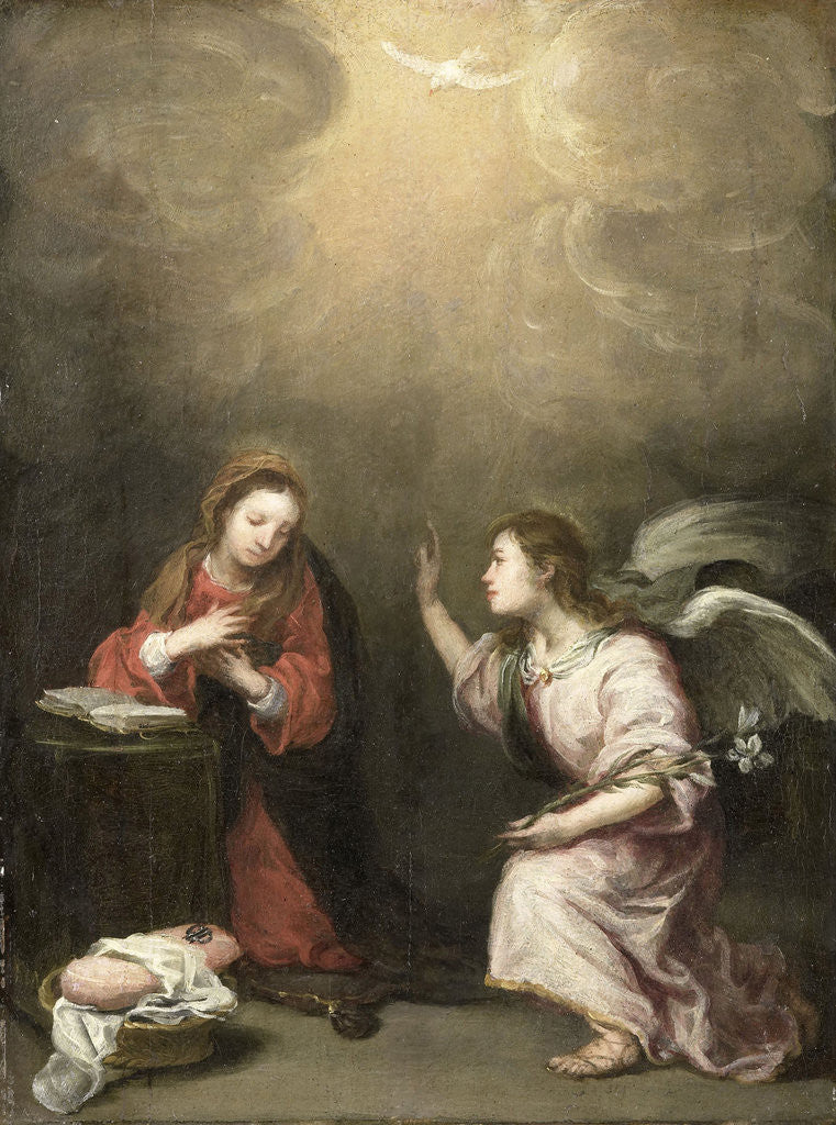 Detail of Annunciation to the Virgin by Follower of Bartolomé Esteban Murillo