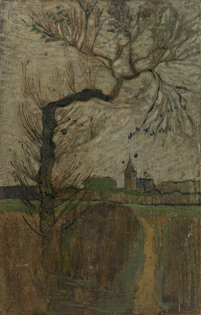 Detail of Footpath with willow and village on the horizon, 1891 by Richard Roland Holst