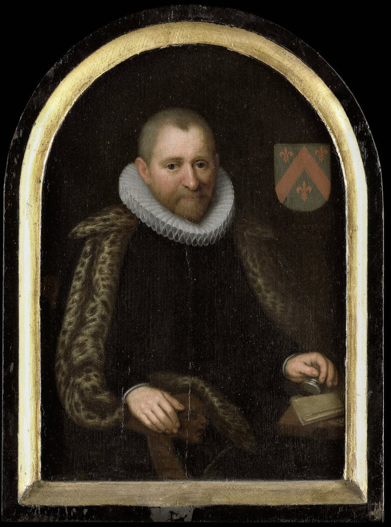 Detail of Portrait of Gerrit Willemsz Overrijn van Schoterbosch by Cornelis Engelsz.