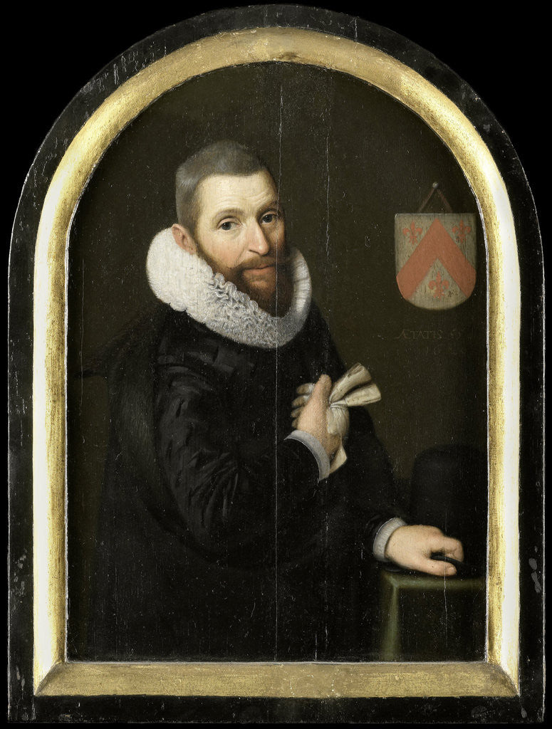 Detail of Portrait of Johan Gerritsz van Schoterbosch by Cornelis Engelsz.