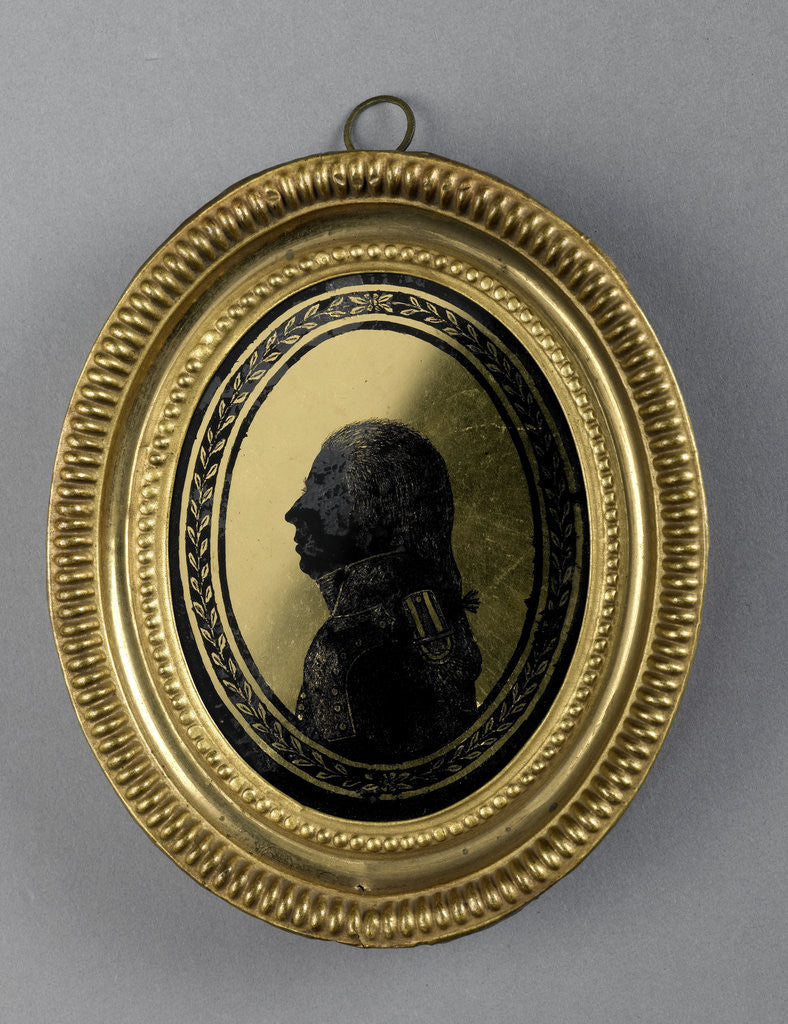 Detail of Silhouette Portrait of a man in officer's uniform by August Forberger