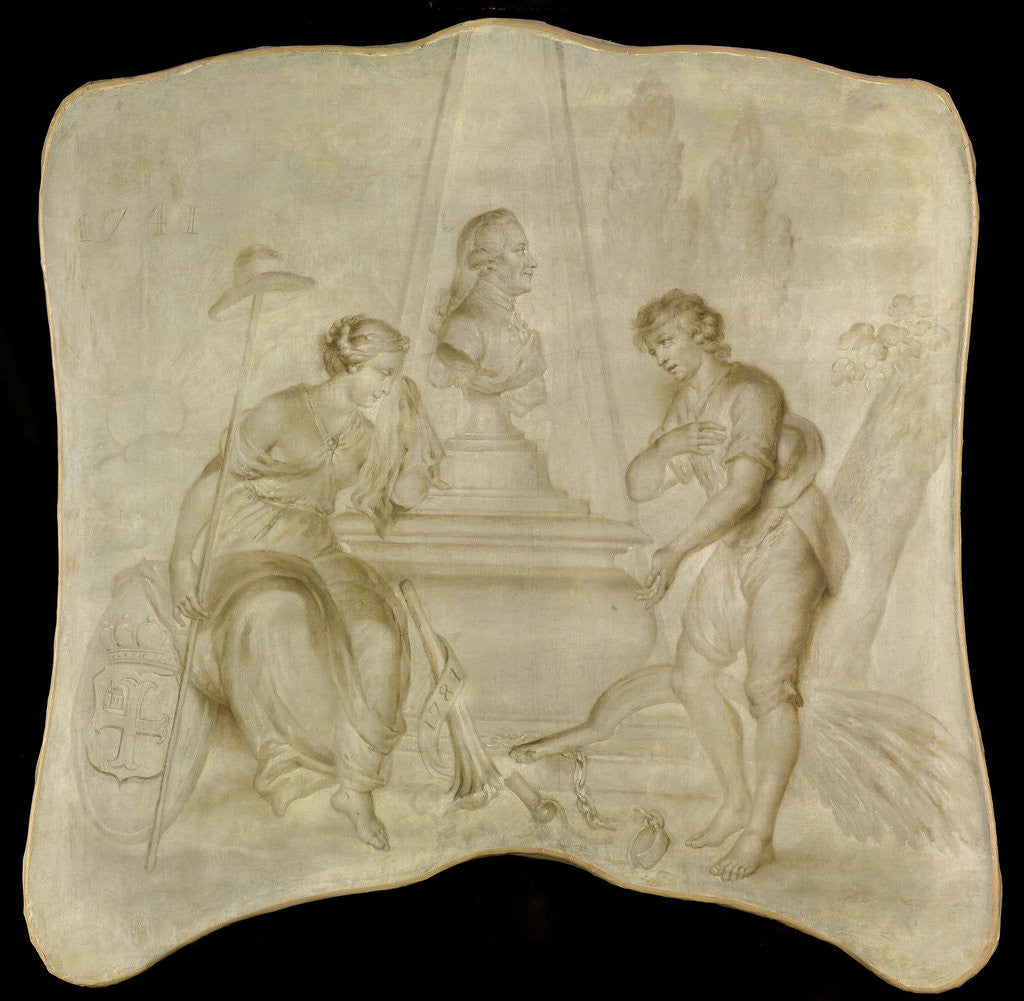 Detail of Peace and Patriotism Mourning on the Tomb of Joan-Derk, Baron van der Capellen tot den Pol by Circle of Hendrik Willem Schweickhardt