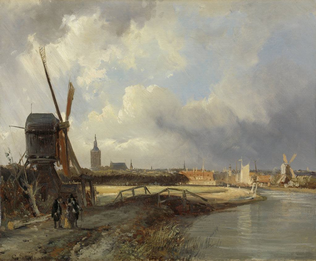 Detail of View of The Hague by Cornelis Springer