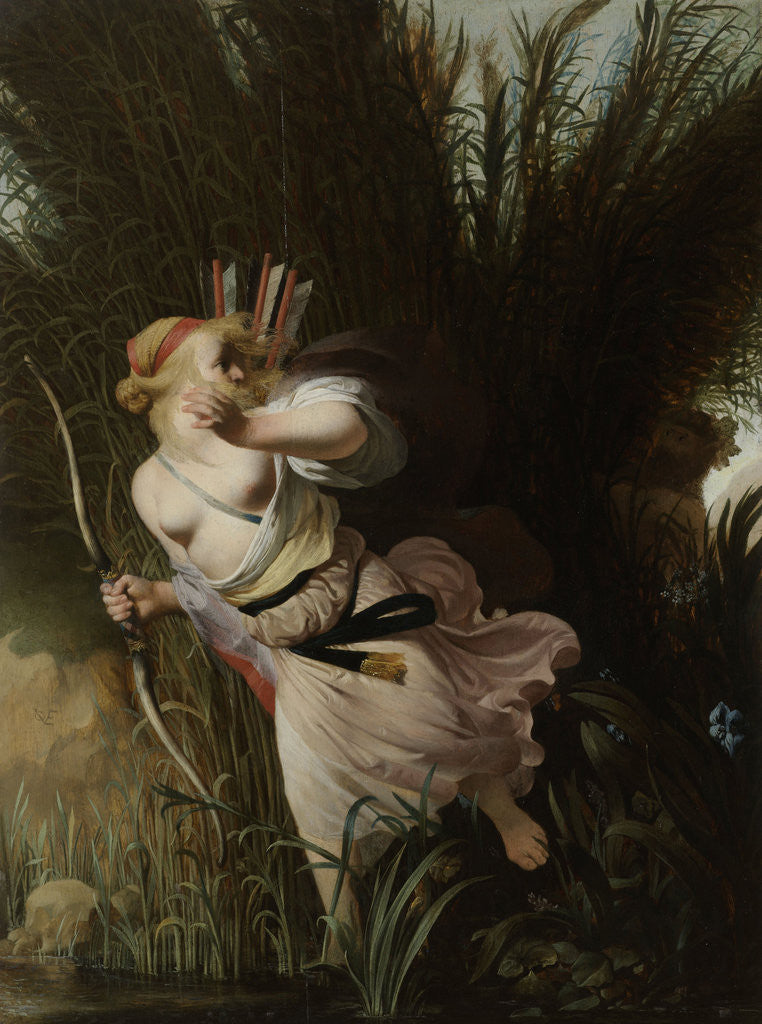 Detail of Pan and Syrinx by Caesar Boëtius van Everdingen
