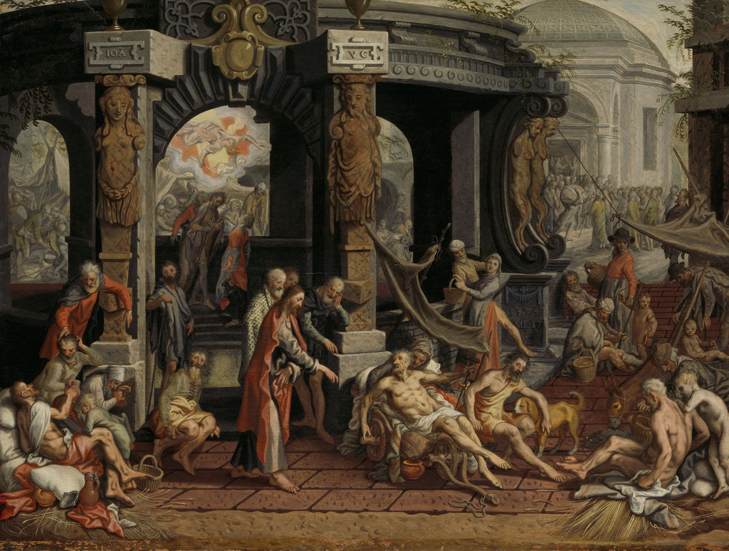 Detail of The Healing of the Paralytic, Pool of Bethesda by Pieter Aertsen